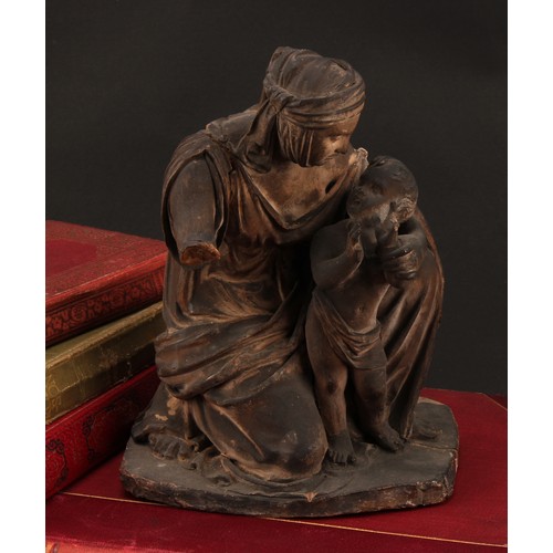 1964 - Italian School (18th century or earlier), terracotta bozzetto, Madonna and Child, Madonna kneeling w... 