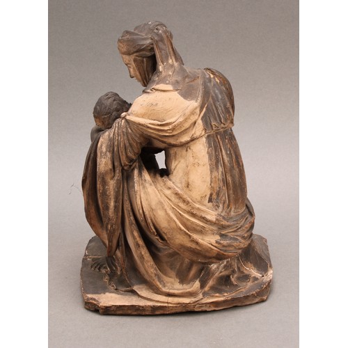 1964 - Italian School (18th century or earlier), terracotta bozzetto, Madonna and Child, Madonna kneeling w... 