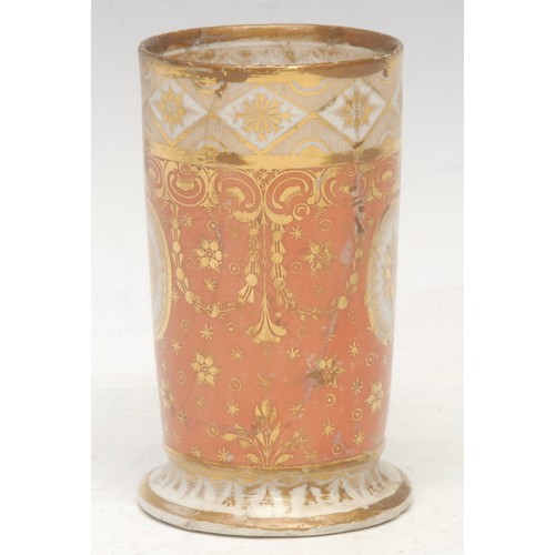 70 - A Flight Barr and Barr urnular vase, painted with a country house, within a rectangular panel, the v... 