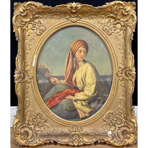 313 - Continental School (mid 19th century)  Portrait of an Oriental Beauty, dressed in the Arabic taste a... 