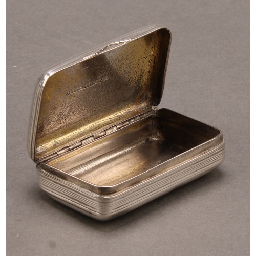 718 - A 19th century Swedish silver rounded rectangular snuff box, hinged cover, 7cm wide, date code for 1... 