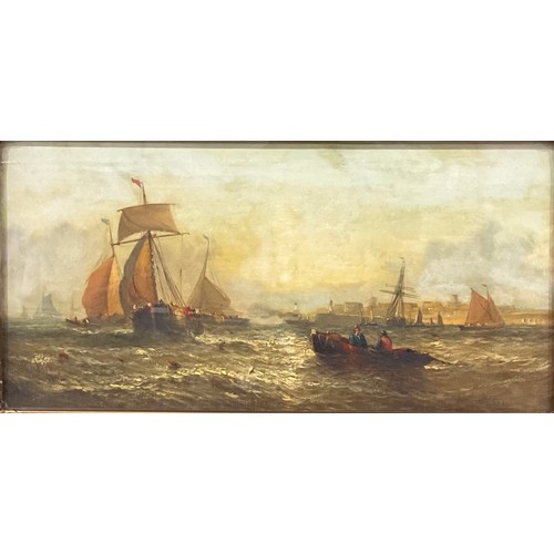 642 - William Calcott Knell (1830-1880)
A pair, Shipping in a Squall at the Harbour Mouth
signed, oil on c... 