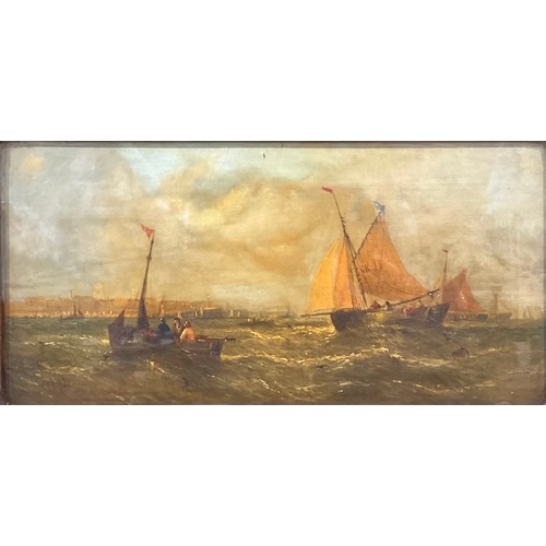 642 - William Calcott Knell (1830-1880)
A pair, Shipping in a Squall at the Harbour Mouth
signed, oil on c... 