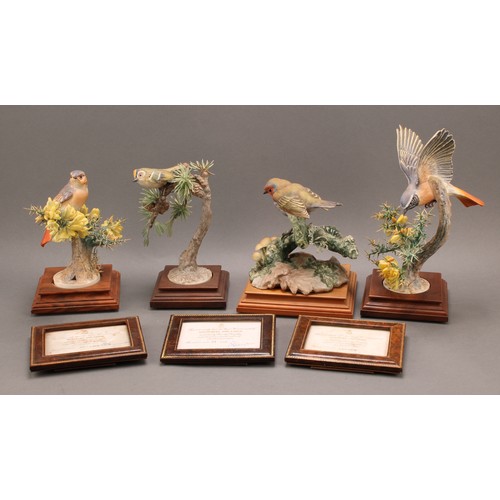 155 - A Royal Worcester porcelain model, Redstart and Gorse, Hen, modelled by Dorothy Doughty, limited edi... 