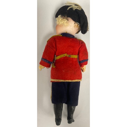 6413 - An Armand Marseille 1894 bisque head soldier boy doll, fixed eyes, open mouth, blond curly hair, wea... 