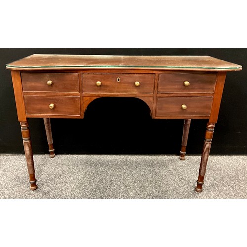 562 - A 19th century mahogany writing table, 121cm long, 79cm high, 47cm depth