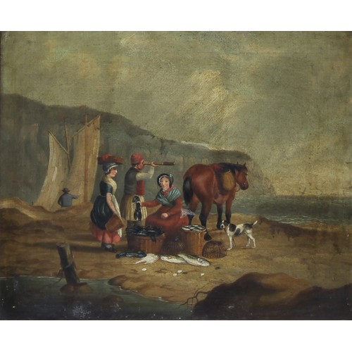 525A - Style of William Shayer (1787-1879) 
The Lobster Catchers 
unsigned, oil on canvas, 49cm x 59