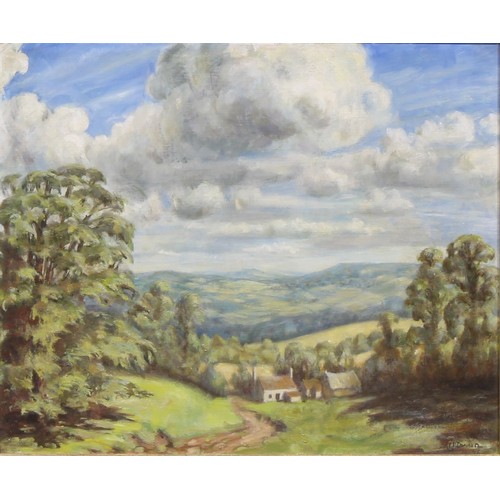 547A - C. McDonald (Scottish School, 20th century) 
Highland Valley 
signed, oil on board, 49cm x 59.5cm