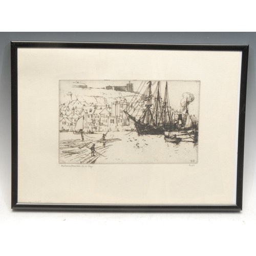 361A - Nelson Dawson (1859 - 1941), The Harbour,   
etching, signed in pencil, no.44, 20cm x 28.5cm