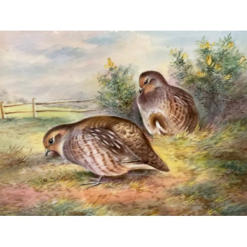 136A - A pair of Royal Worcester porcelain rectangular panels, painted by Edward Townsend, signed, with Gre... 