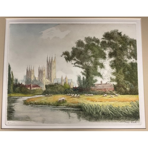 443A - William Tatton Winter, RBA, (1855-1928), a folio, Original Etchings of Canterbury, Canterbury Meadow... 