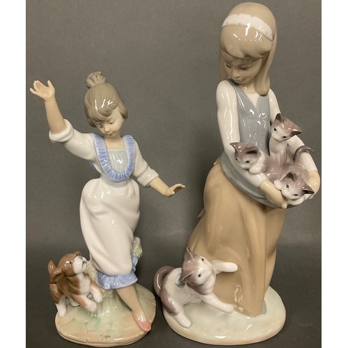 66 - A LLadro figure Wednesday's Child, no 6016, impressed and printed marks, 20cm high;  another Followi... 