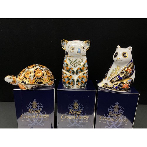 3 - Royal Crown Derby -  three limited edition Endangered Species paperweights, Queensland Koala, Imperi... 