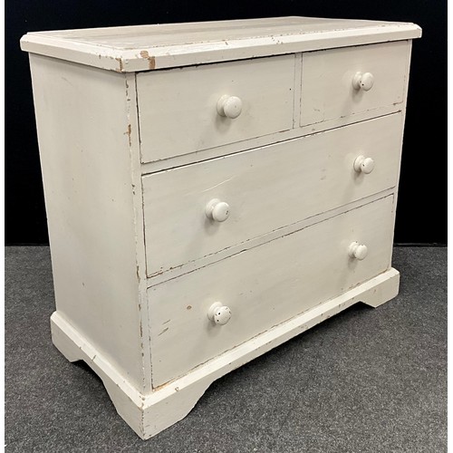 107 - A Victorian pine chest of drawers, 84.5cm high x 94cm wide x 46.5cm deep, c.1880.