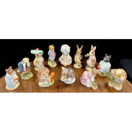 114 - Beswick Beatrix Potter figures - Mr Albert Ptolemy, Hunca Munca Sweeping, Old Mr Brown, Pig-Wig, Mr ... 