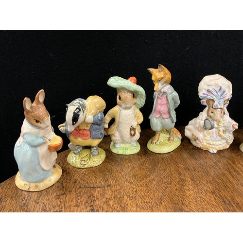 114 - Beswick Beatrix Potter figures - Mr Albert Ptolemy, Hunca Munca Sweeping, Old Mr Brown, Pig-Wig, Mr ... 