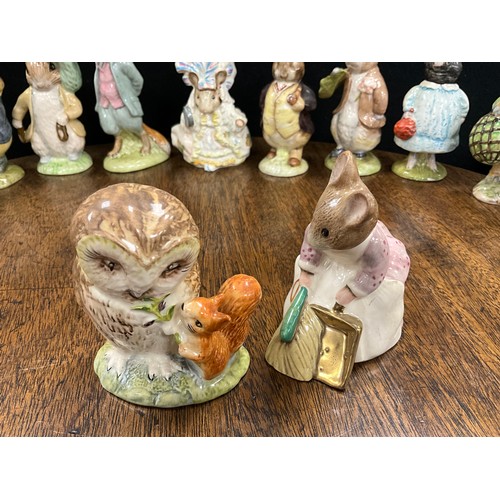 114 - Beswick Beatrix Potter figures - Mr Albert Ptolemy, Hunca Munca Sweeping, Old Mr Brown, Pig-Wig, Mr ... 