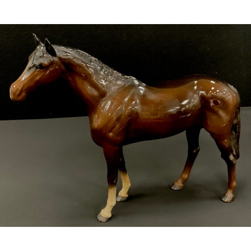 116 - Beswick Horse Thoroughbred Stallion, no.1772, brown gloss, 28cm high.