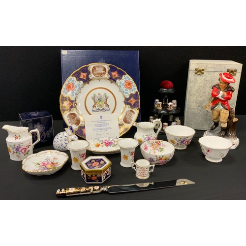 131 - Royal Crown Derby ware including; Derbyshire plate, limited edition 167/1000, with certificate and b... 