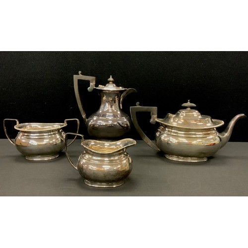 141 - A silver plated four piece tea set, (4).