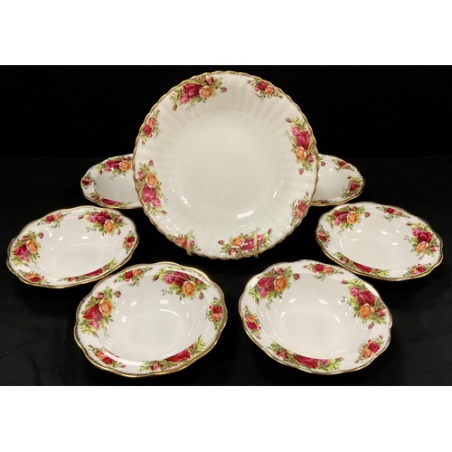 145 - Royal Albert Old Country Roses fruit/desert set for six, all first quality (7)