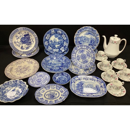 164 - Blue and white ware, including a pair of Minton Faisan pattern plates decorated in the Aesthetic mov... 