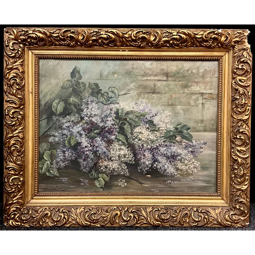 196 - Blanche Maw (early 20th century)
Still Life of Lilac Blossom
signed, dated 1906, oil on canvas, 45cm... 