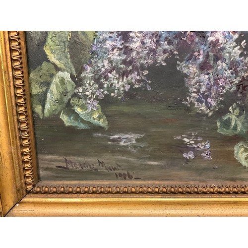 196 - Blanche Maw (early 20th century)
Still Life of Lilac Blossom
signed, dated 1906, oil on canvas, 45cm... 