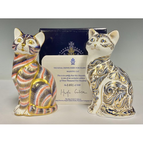 1 - Royal Crown Derby paperweights - Majestic Cat, limited edition, 1461/3500, signed Cheryl Hallam, dat... 