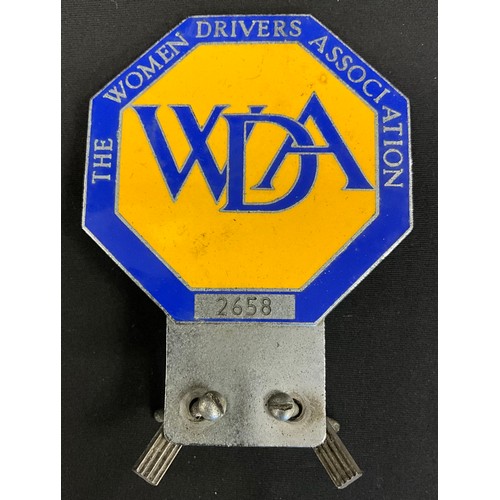 321 - Automobilia - an early 20th century car badge, The Women Drivers' Association, No.2658