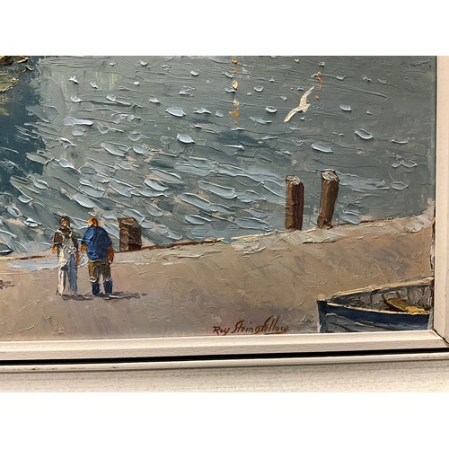 5 - Roy Stringfellow (Cornish school) 
Polperro Harbour 
signed, oil on canvas, 45cm x 60cm.