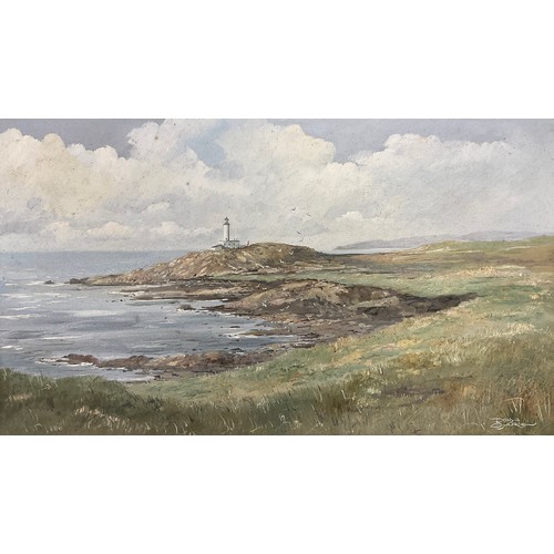 10 - Denys Garle 
The Lighthouse 
signed, oil on canvas, 36cm x 61cm.