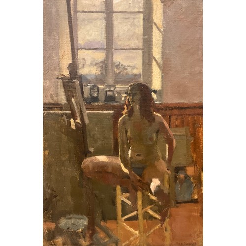 13 - Ken Howard RA (1932-2022) 
A Studio Portrait of a Young Lady 
signed, oil on canvas, 61cm x 41cm.