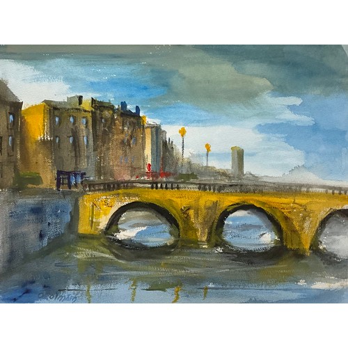 14 - Seamus O'Colmain (Irish 1925-1990) 
Liffey Bridge
signed, watercolour, 37cm x 49cm (frame size 67cm ... 