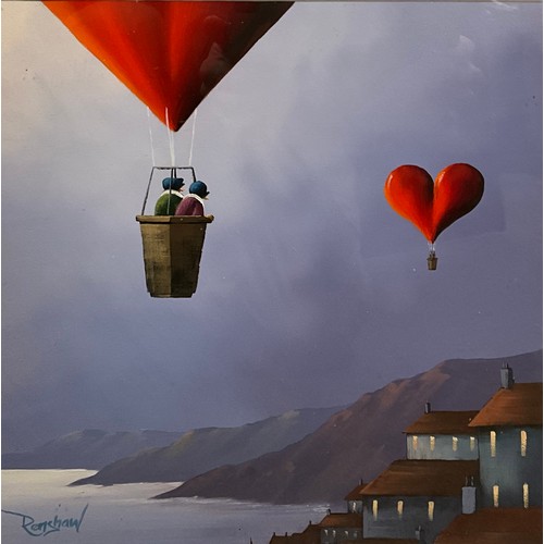 18 - David Renshaw (British, bn. 1973) 
Love and Hot Air 
signed, oil on board, 30cm x 30cm.