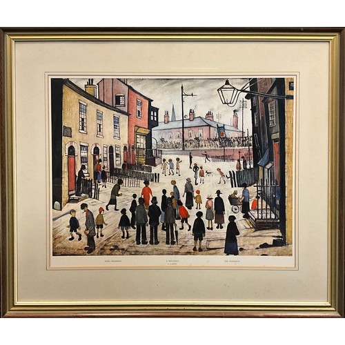 61 - Laurence Stephen Lowry (1887-1976) by and after, The Procession, chromolithographic print, 49cm x 62... 