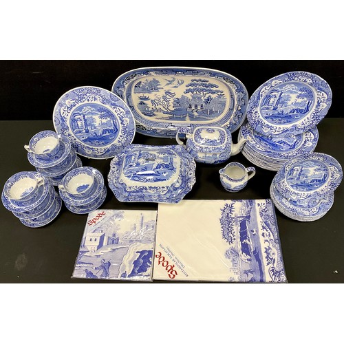 53 - Spode Italian pattern table service for eight comprised of; twelve dinner plates, eight side plates,... 