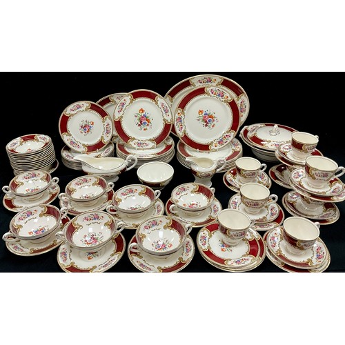 55 - Myott Bouquet pattern service for eight including; eight dinner plates, eight side plates, eight tea... 