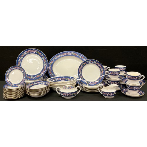 54 - Spode Ribbons and Roses pattern table service for twelve including; twelve dinner plates, eight bowl... 