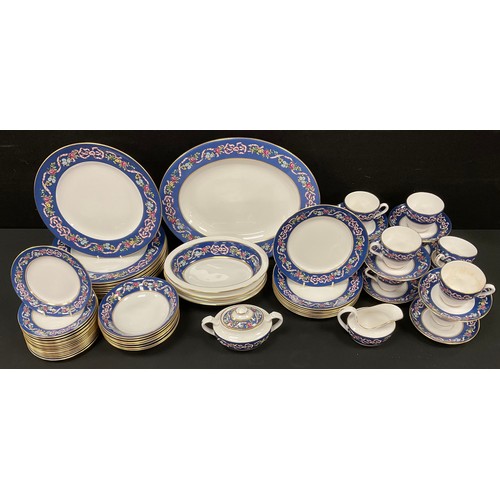 54 - Spode Ribbons and Roses pattern table service for twelve including; twelve dinner plates, eight bowl... 