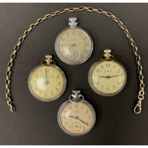 232 - Watches - Art Deco Railway time keeper shock proof pocket watch, others Smiths Empire etc (5)