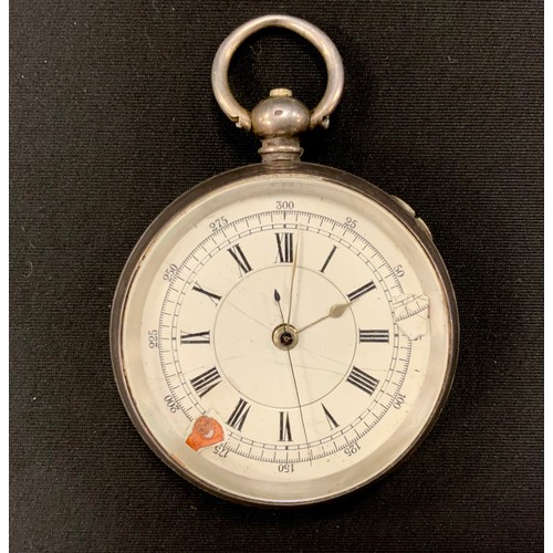 251 - A continental 935 silver stamped pocket watch, 56mm diameter (faults)