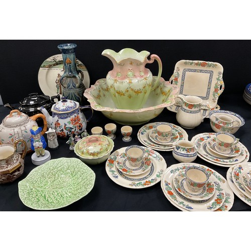 40 - Ceramics - A Masons Ironstone part tea set, w 1-1 goss stakesphem cottage, washing jug and bowl set,... 