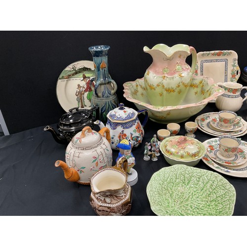 40 - Ceramics - A Masons Ironstone part tea set, w 1-1 goss stakesphem cottage, washing jug and bowl set,... 