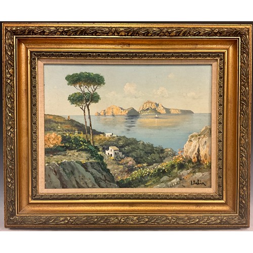 70 - L. Sahia (Italian, 20th century) 
The Adriatic coast 
signed, oil on board, 29cm x 39cm.