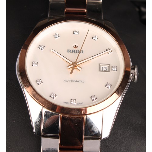 1002 - Rado - a Hyperchrome stainless steel and ceramic automatic wristwatch, mother of pearl dial, diamond... 