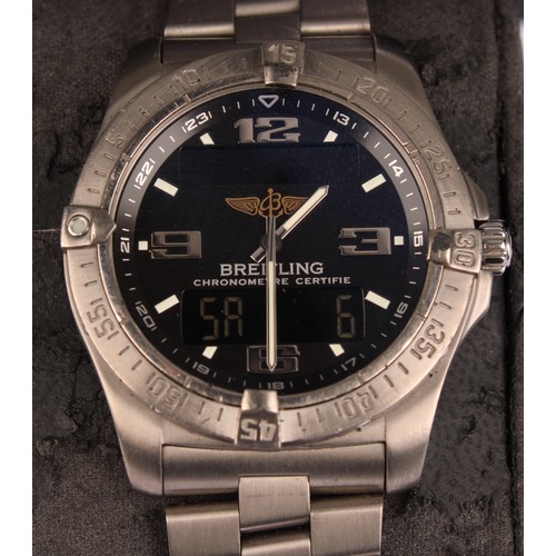 1024 - Breitling - an Aerospace Advantage E79362 titanium cased wristwatch, black dial, analogue and digita... 