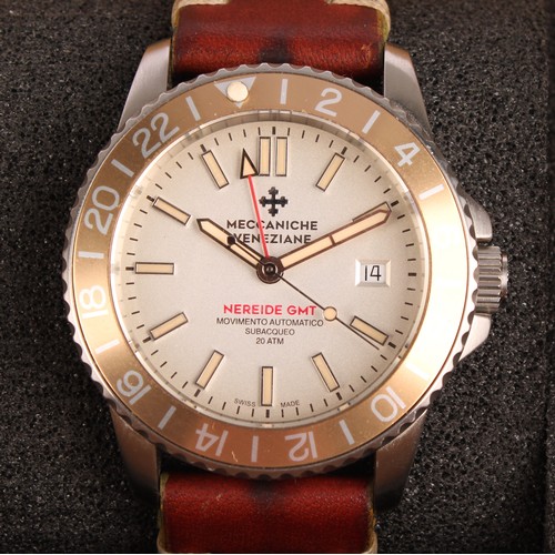 1026 - Meccaniche Veneziane - a Nereide GMT automatic Topazio Crema wristwatch, 42mm stainless steel case, ... 