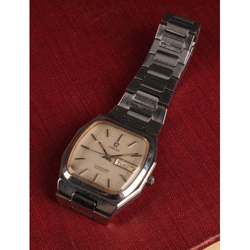 1061 - Omega - a Seamaster automatic stainless steel TV wristwatch, ref 1660256/3660861, silver dial, block... 