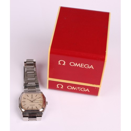 1061 - Omega - a Seamaster automatic stainless steel TV wristwatch, ref 1660256/3660861, silver dial, block... 